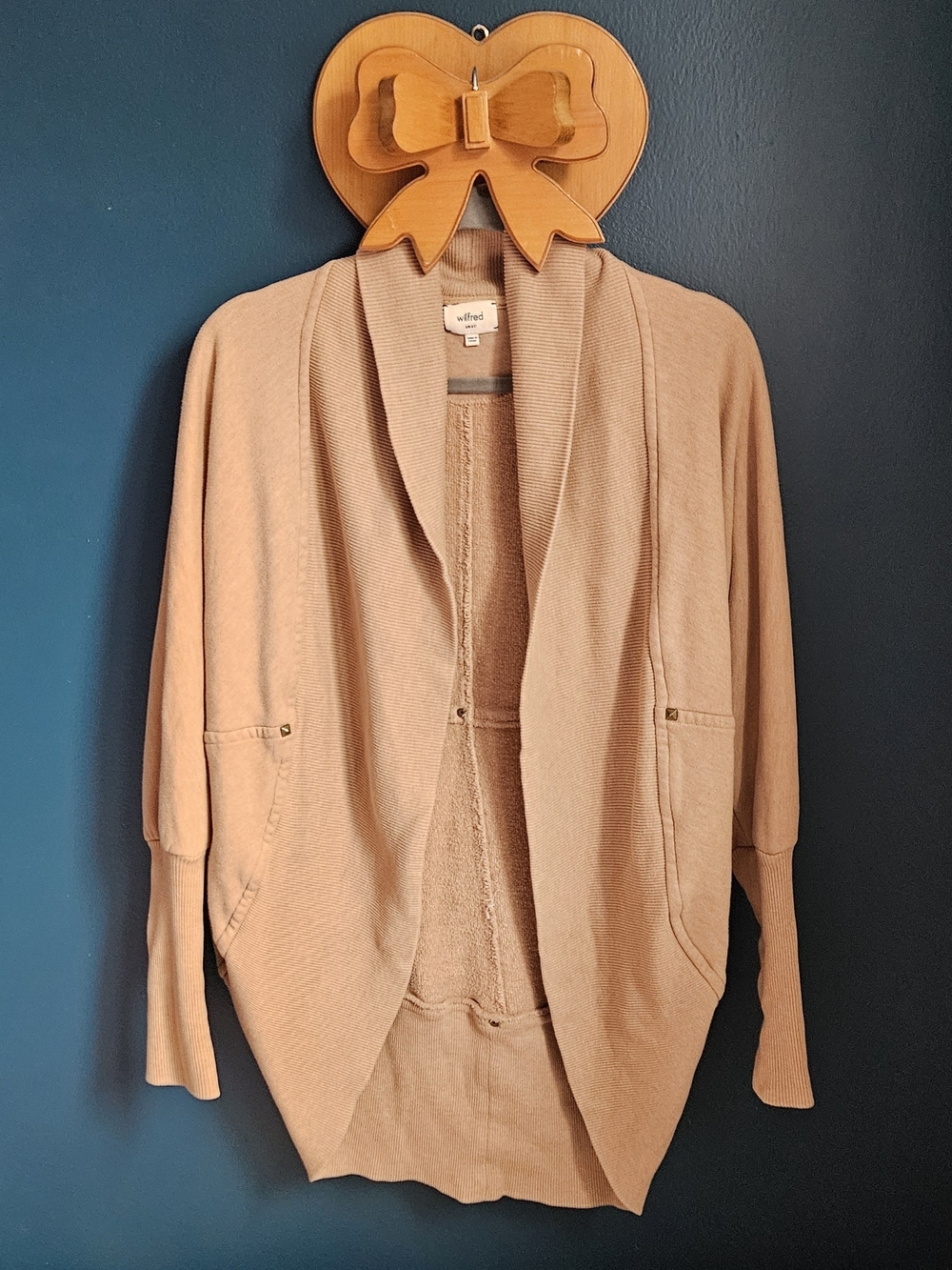 Wilfred Tan Open-Front Cardigan